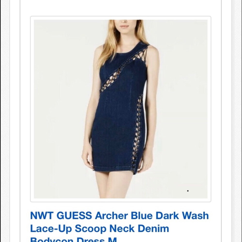 Guess lace up denim dress